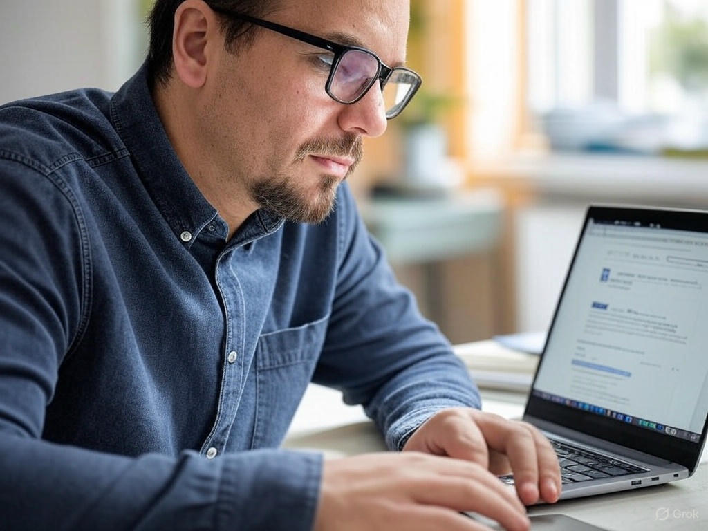 Person working on laptop representing job search journey